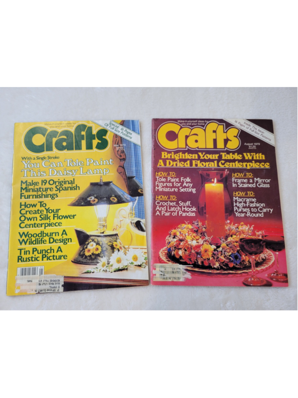 Vintage Crafts Magazine Lot May August 1979 Tole Painting Macrame Patterns